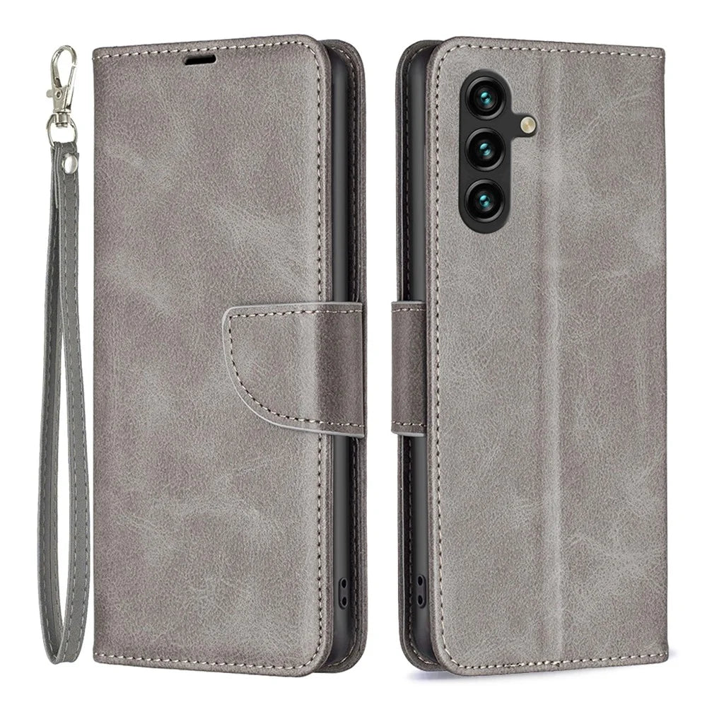 For Samsung Galaxy A35 5G Case Wallet Stand Leather Cover - Grey - 1