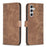 For Samsung Galaxy A35 5G Case Imprinted Grid Wallet Leather Cover - Brown - 1