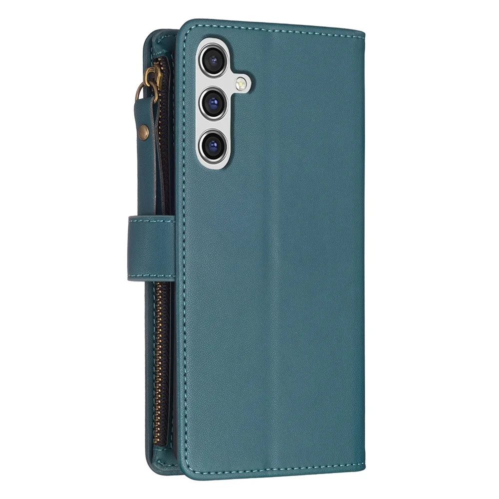 BF Style-19 For Samsung Galaxy A35 5G Case Zipper Pocket Phone Leather Cover - Green - 7
