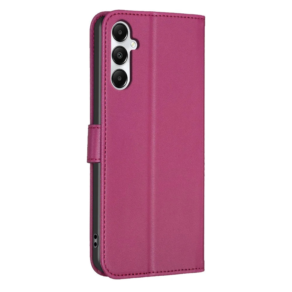 For Samsung Galaxy A05s 4G Magnetic Case Clover Pattern Wallet Flip Phone Cover - Rose - 6