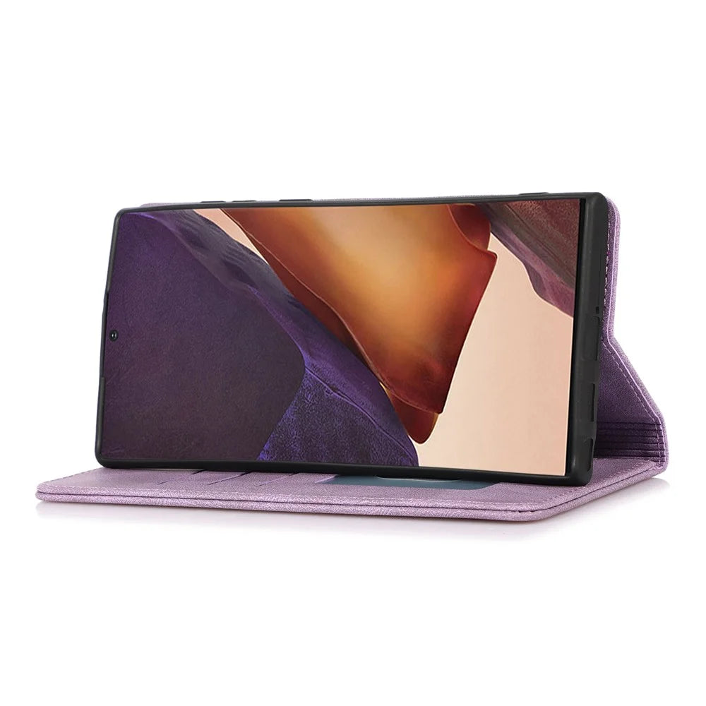 For Samsung Galaxy S24 Ultra TPU+PU Leather Phone Case Magnetic Stand Wallet Cover - Purple - 3