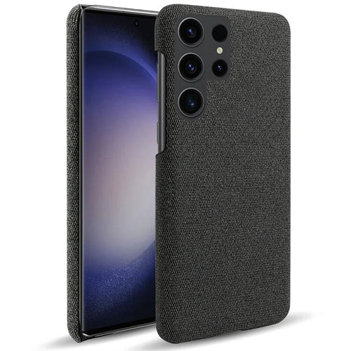 Phone Cover for Samsung Galaxy S24 Ultra Case Dustproof Cloth+PC Phone Shell - Black - 1