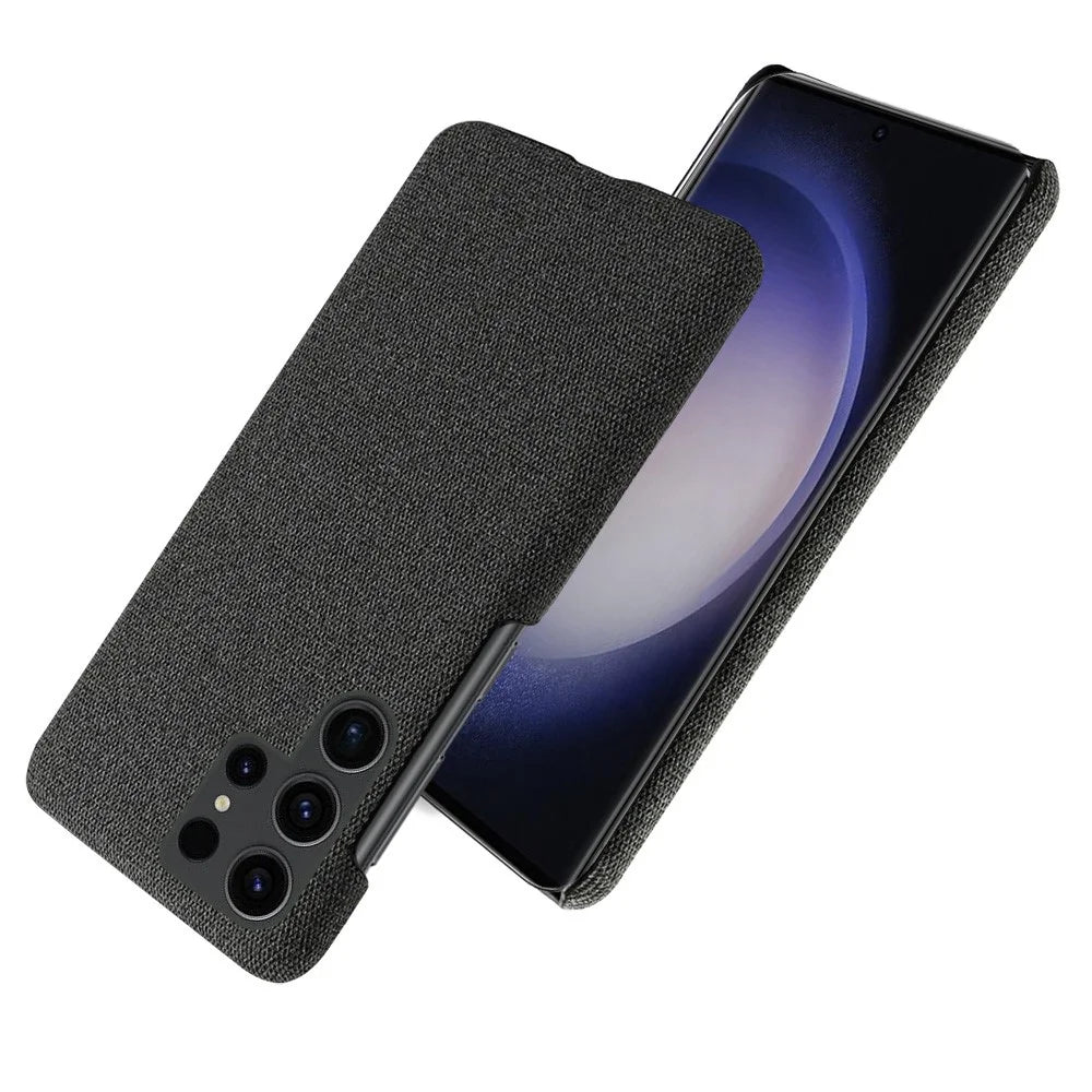 Phone Cover for Samsung Galaxy S24 Ultra Case Dustproof Cloth+PC Phone Shell - Black - 2