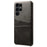 For Samsung Galaxy S24 Ultra Phone Back Protector PU+Hard PC Case with Dual Card Slots - Black - 2