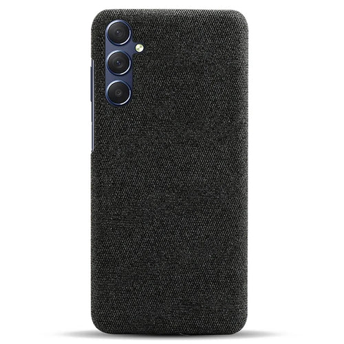 Cell Phone Case for Samsung Galaxy S24 Slim-Fit Cloth+PC Mobile Phone Cover - Black - 1