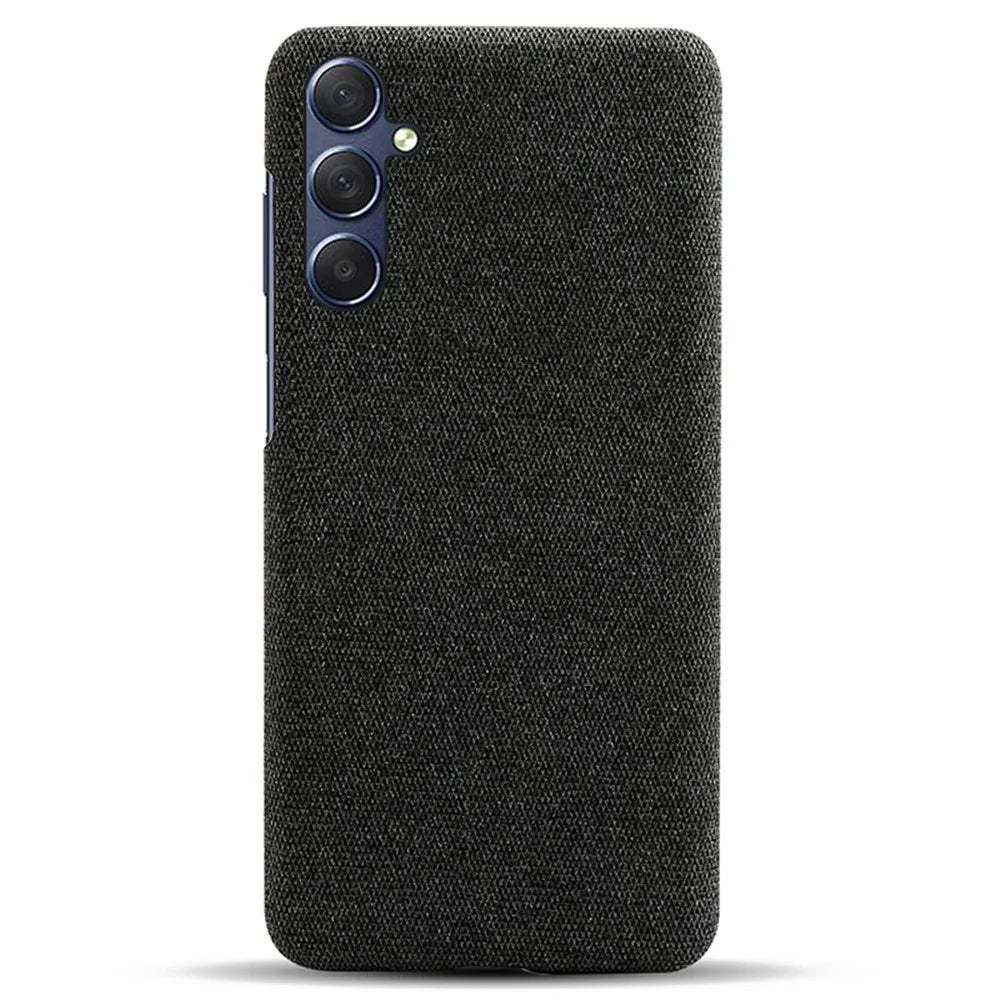 Cell Phone Case for Samsung Galaxy S24 Slim-Fit Cloth+PC Mobile Phone Cover - Black - 1