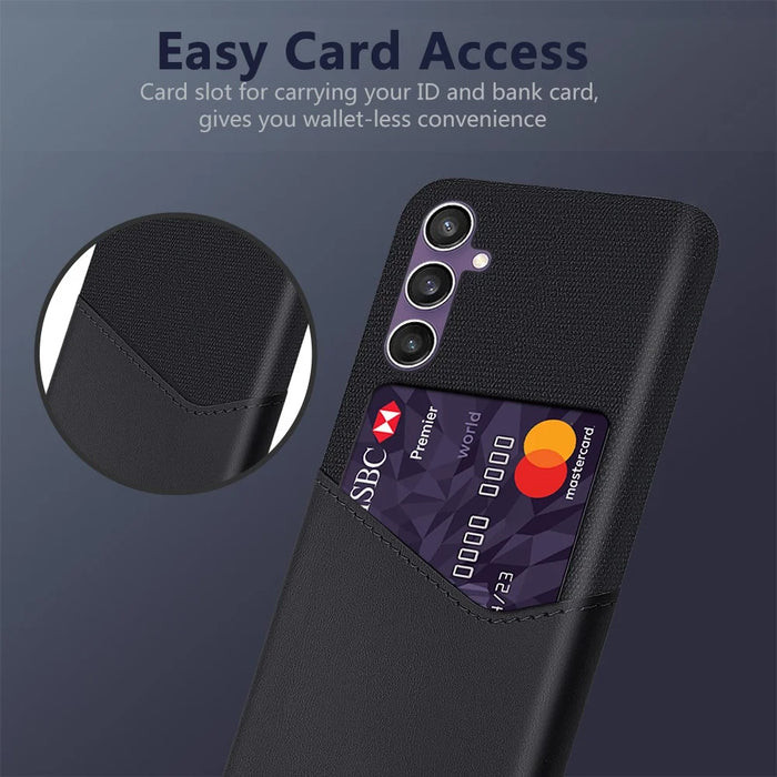 For Samsung Galaxy S24+ Phone Cover Cloth Texture PU+PC Phone Case Shell - Black - 2