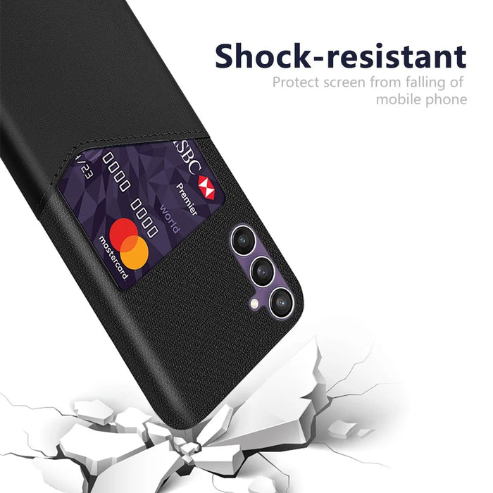 For Samsung Galaxy S24+ Phone Cover Cloth Texture PU+PC Phone Case Shell - Black - 3
