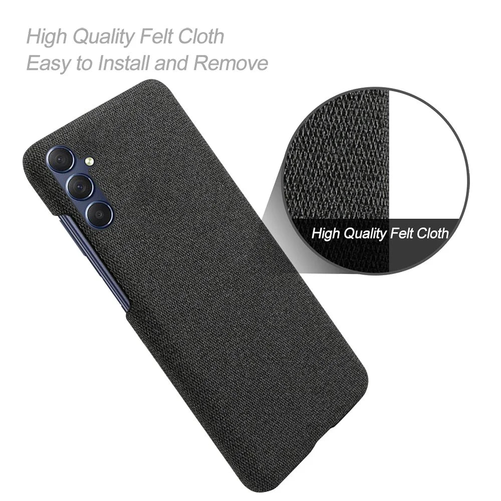 Anti-Scratch Phone Cover for Samsung Galaxy S24+ Case Slim Cloth+PC Shell - Black - 4