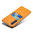 For Samsung Galaxy S24 Case PU+Hard PC Phone Protector with Dual Card Slots - Orange - 3