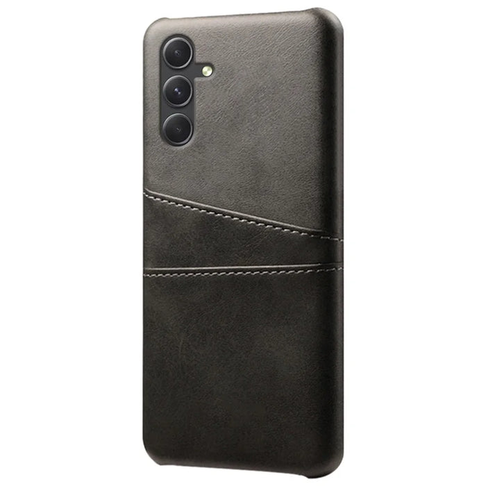 For Samsung Galaxy S24+ Cell Phone Case PU+Hard PC Anti-scratch Card Holder Back Shell - Black - 2