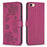 For iPhone 6 / 6s / 7 / 8 / SE (2020) / SE (2022) Phone Case PU Leather Clover Imprinted Wallet Cover - Rose - 1