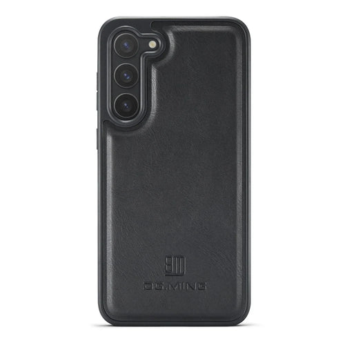 DG.MING For Samsung Galaxy S23 Case Leather Coated PC+TPU Phone Back Cover - Black - 1