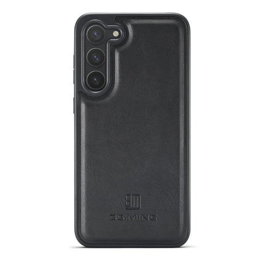 DG.MING For Samsung Galaxy S23 Case Leather Coated PC+TPU Phone Back Cover - Black - 1