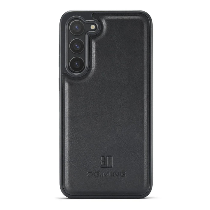 DG.MING For Samsung Galaxy S23 Case Leather Coated PC+TPU Phone Back Cover - Black - 1