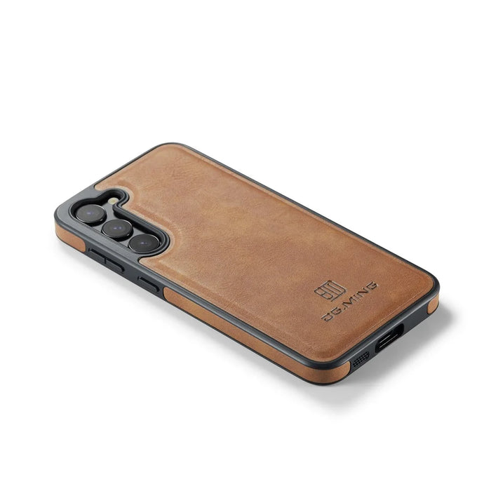 DG.MING For Samsung Galaxy S23+ Case Side Edge Leather Coating Phone Cover - Brown - 4