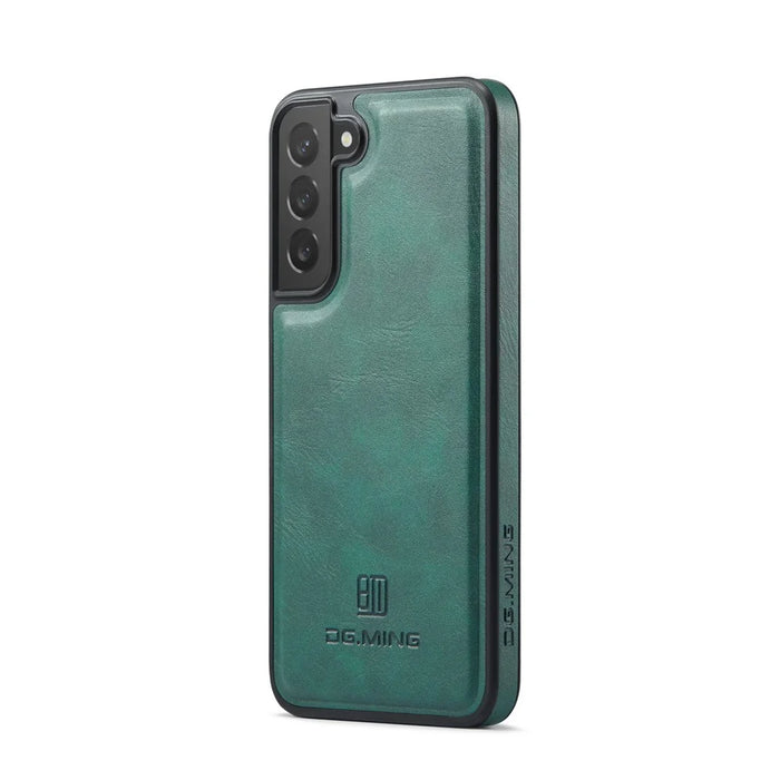 DG.MING For Samsung Galaxy S22+ 5G Phone Case PU Leather Coating Phone Cover - Green - 5