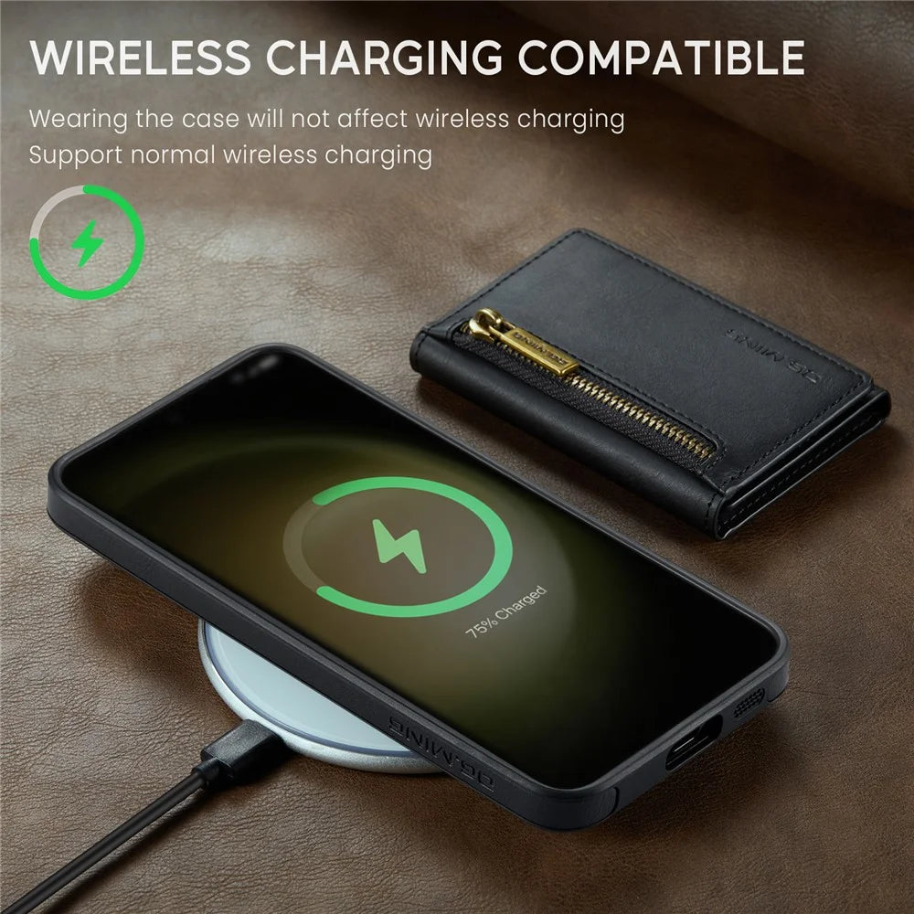 DG.MING M5 Series For Samsung Galaxy S23+ Case Detachable 2-in-1 Wallet Phone Cover - Black - 5