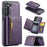 DG.MING M5 Series For Samsung Galaxy S23 Case Phone Cover with Detachable Wallet - Purple - 1
