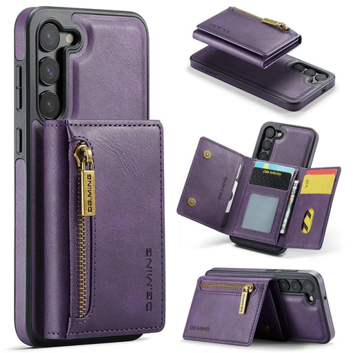DG.MING M5 Series For Samsung Galaxy S23 Case Phone Cover with Detachable Wallet - Purple - 1