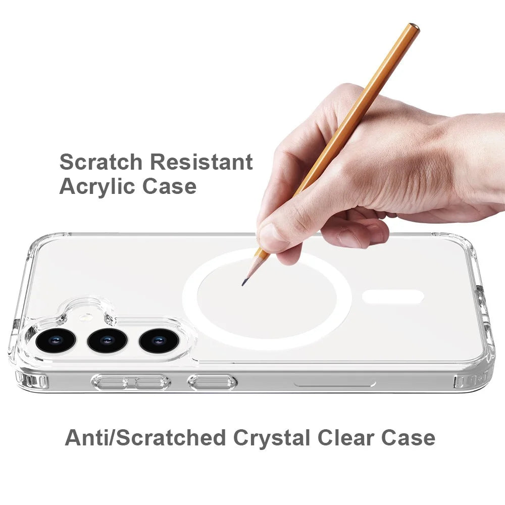 For Samsung Galaxy S25+ / S24+ Case Acrylic+TPU Clear Phone Cover Magnetic Case - 2