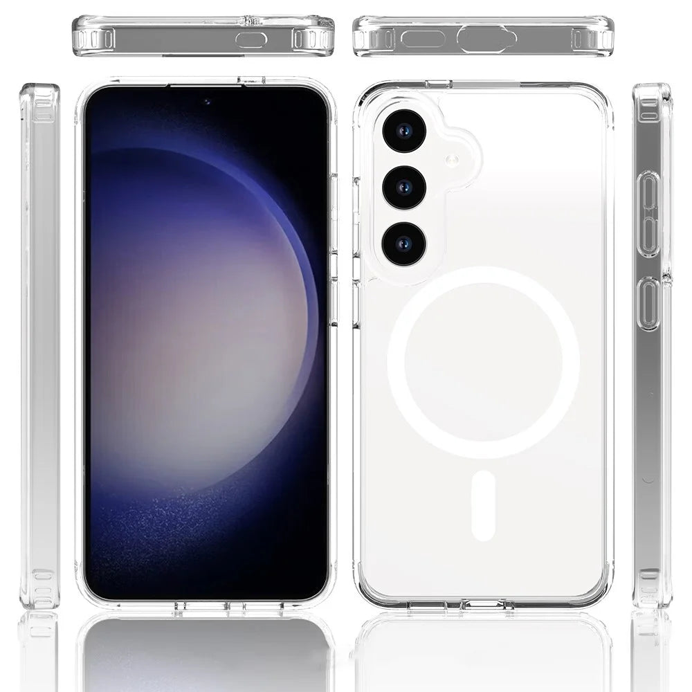 For Samsung Galaxy S25+ / S24+ Case Acrylic+TPU Clear Phone Cover Magnetic Case - 6