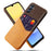 For Samsung Galaxy A15 5G Cell Phone Case Cloth Texture PU+PC Back Shell - Orange - 1