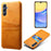 For Samsung Galaxy A15 5G Case Anti-drop PU Leather+PC Dual Card Slots Phone Shell - Orange - 1