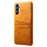 For Samsung Galaxy A15 5G Case Anti-drop PU Leather+PC Dual Card Slots Phone Shell - Orange - 2