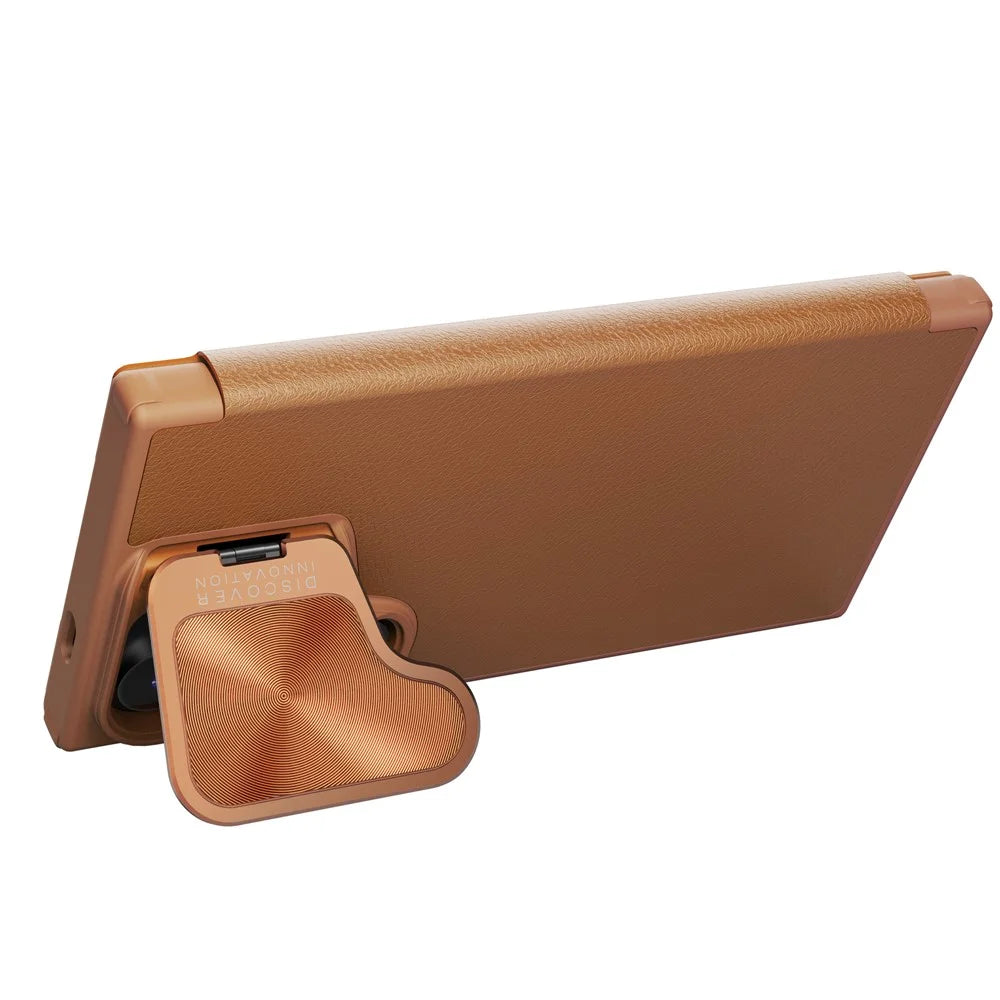 NILLKIN Qin Prop Series for Samsung Galaxy S24+ Leather Case Kickstand Card Holder Phone Cover - Brown - 2