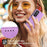 DIERFENG DF-03 For Samsung Galaxy A35 5G Case PU Leather Lines Imprinted Phone Stand Cover - Purple - 4
