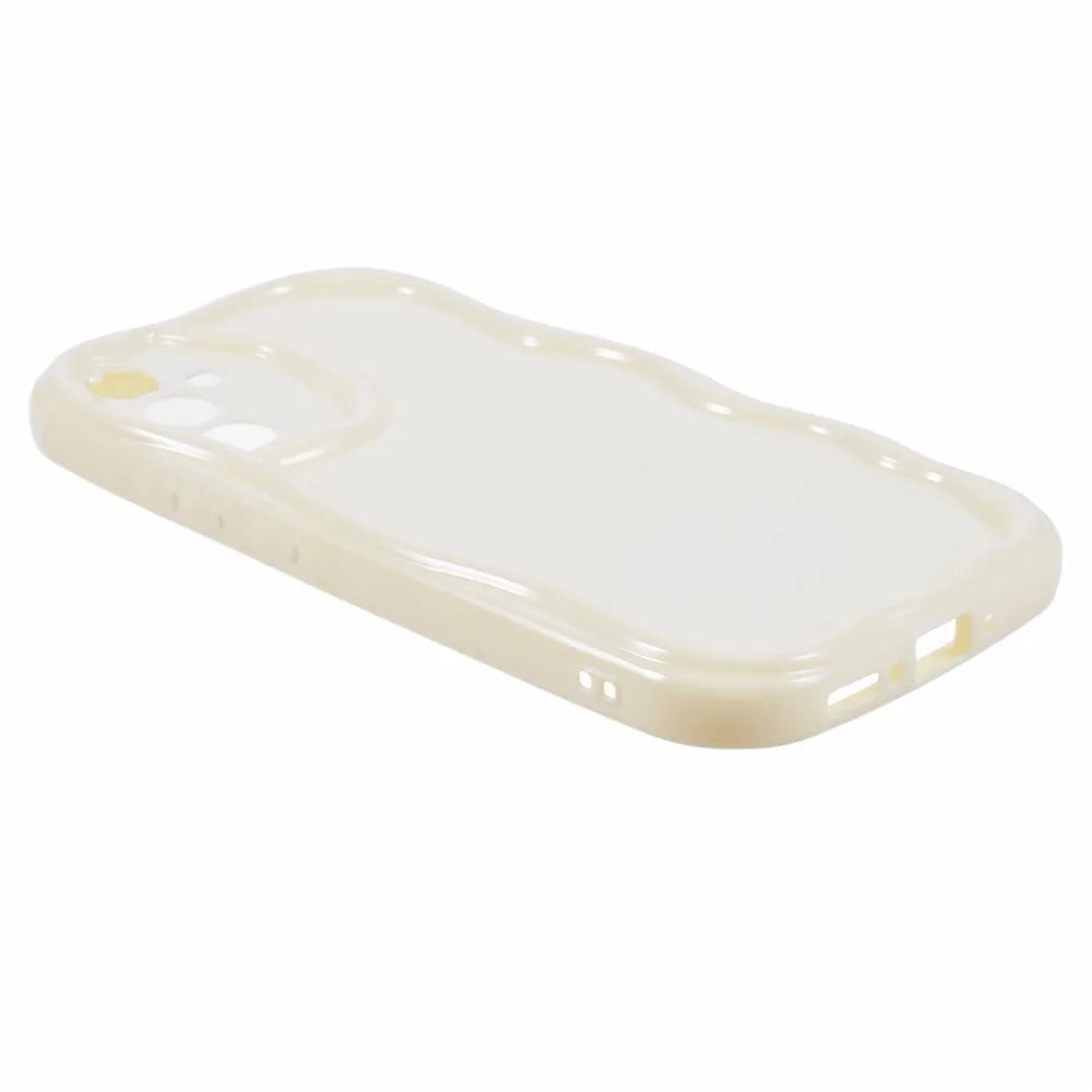 YX Series For Samsung Galaxy S24 Case Wavy Shape TPU Phone Back Protector (Precise Cutout) - White - 5