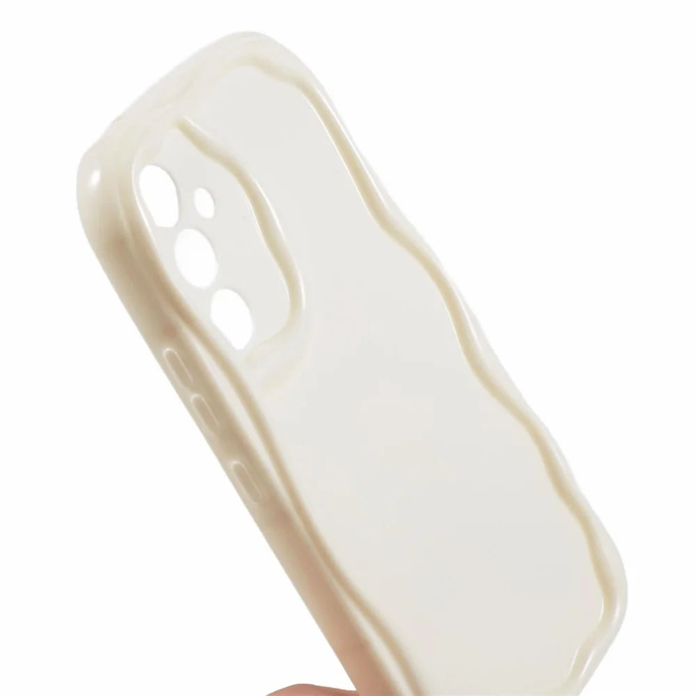 YX Series For Samsung Galaxy S24 Case Wavy Shape TPU Phone Back Protector (Precise Cutout) - White - 6