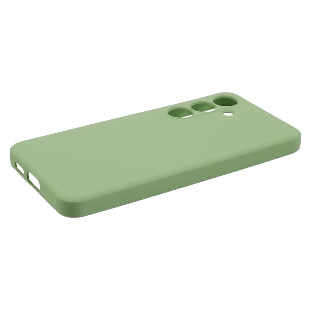 For Samsung Galaxy S24+ Soft Touch Case Fiber Lining TPU Rubberized Phone Cover - Matcha Green - 4