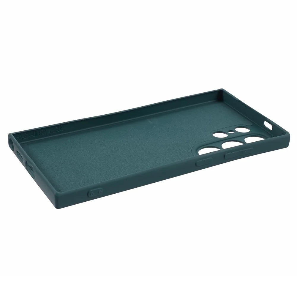 For Samsung Galaxy S24 Ultra TPU Case Soft Fiber Lining Drop Protection Phone Cover - Army Green - 5