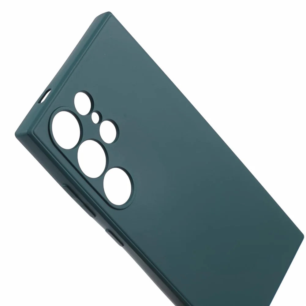 For Samsung Galaxy S24 Ultra TPU Case Soft Fiber Lining Drop Protection Phone Cover - Army Green - 6