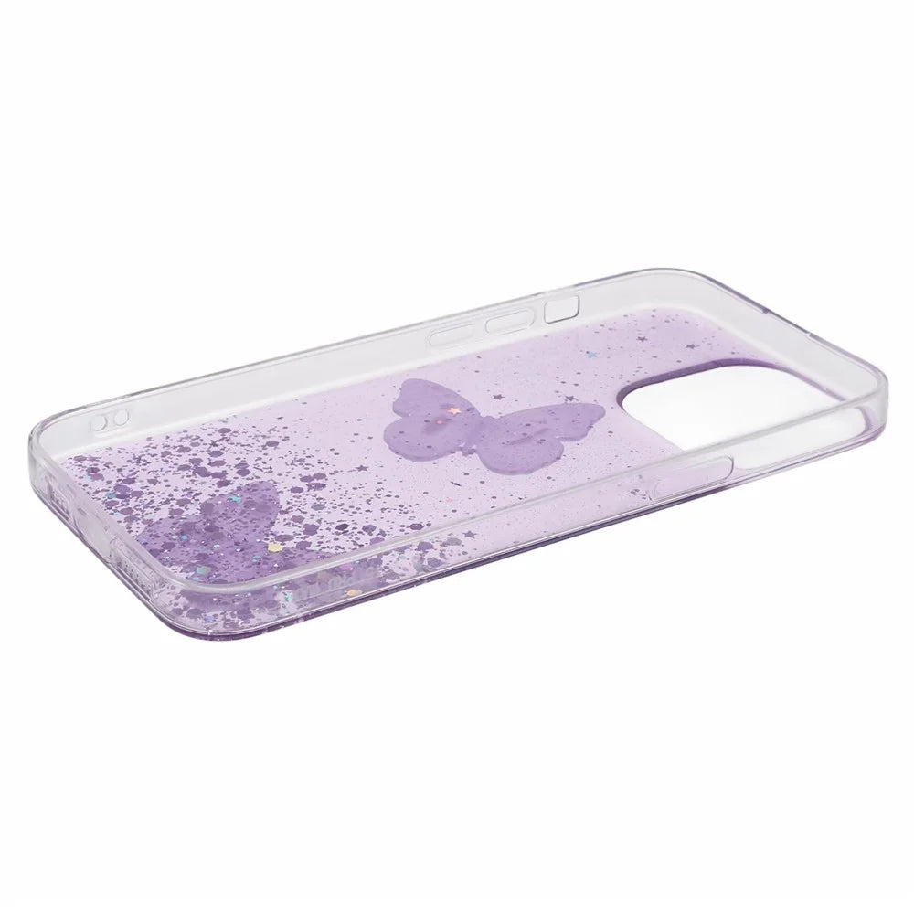 AW Series For  iPhone 15 Pro Max TPU+PVC Case Big Rear Lens Hole Smart Phone Protector - Purple - 5