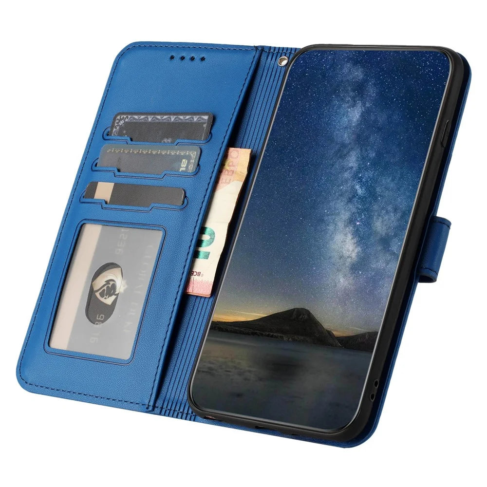 For Samsung Galaxy S24+ Phone Cases Mandala Flower Leather Wallet Mobile Cover with Strap - Sapphire - 2