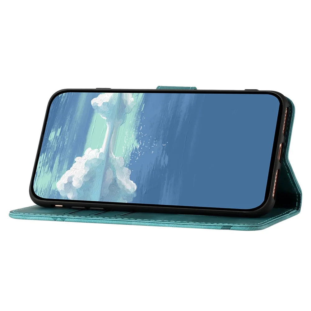 YX0040 For Samsung Galaxy S24 Case Phone Leather Cover with Stand Wallet - Baby Blue - 3