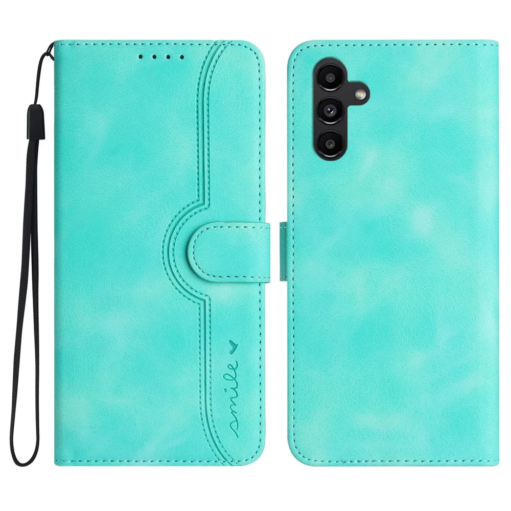 YX0030 For Samsung Galaxy A05s 4G Case Wallet Stand Imprinted Phone Cover - Baby Blue - 1