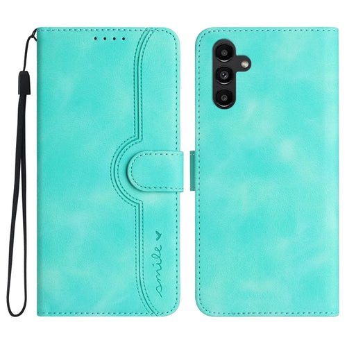 YX0030 For Samsung Galaxy A05s 4G Case Wallet Stand Imprinted Phone Cover - Baby Blue - 1
