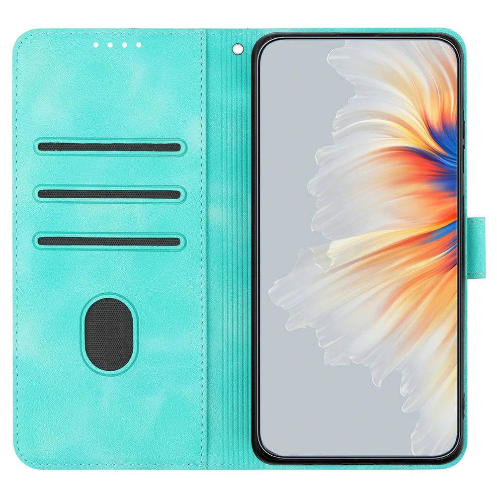 YX0030 For Samsung Galaxy A05s 4G Case Wallet Stand Imprinted Phone Cover - Baby Blue - 2