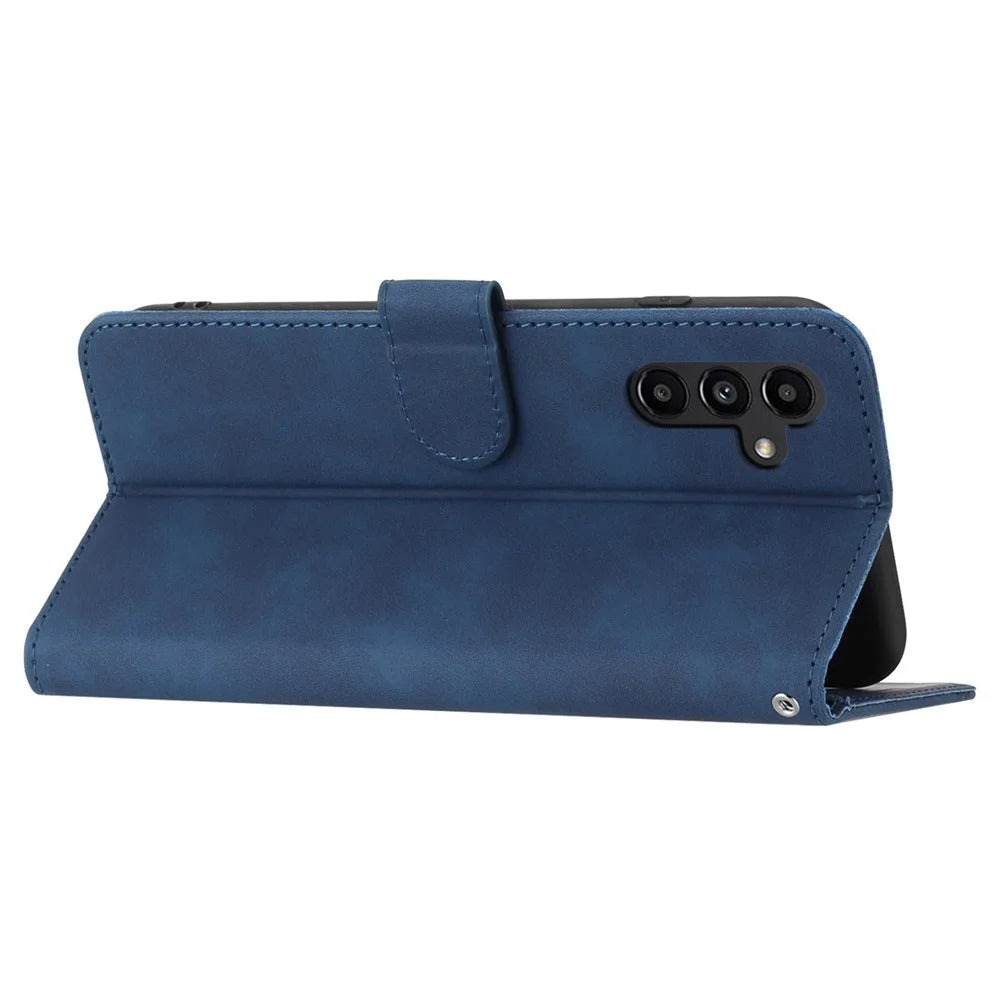 YX0030 For Samsung Galaxy S24+ Case Leather Phone Cover with Wallet Stand - Sapphire - 3