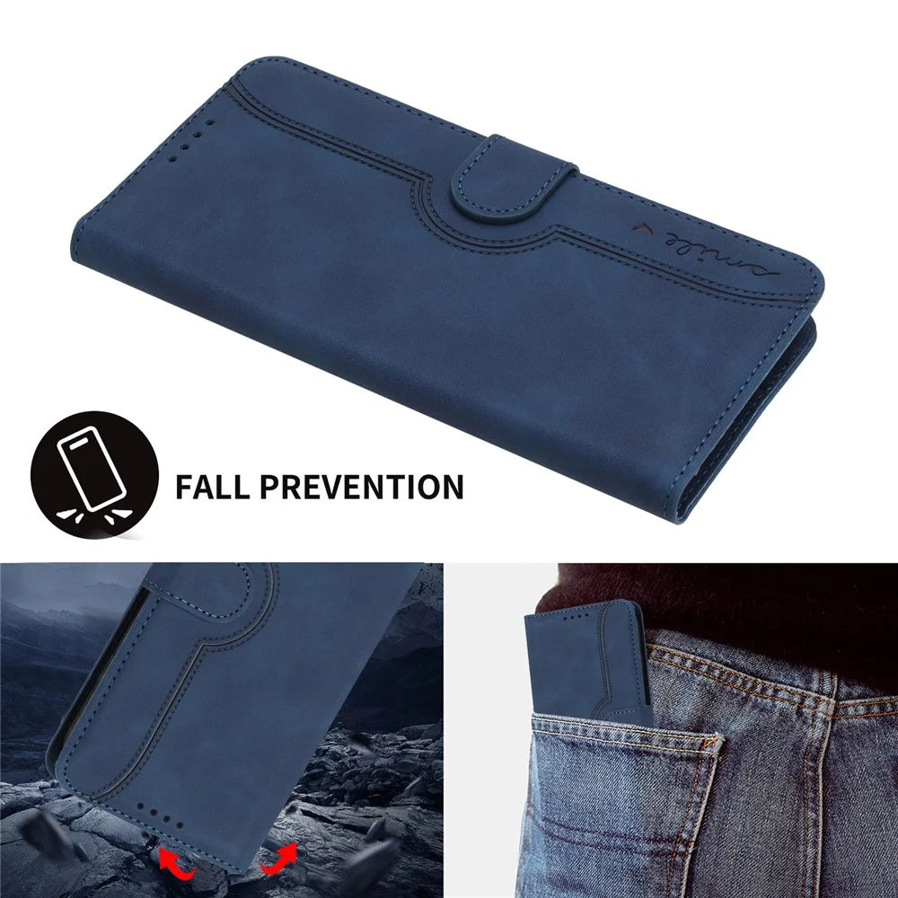 YX0030 For Samsung Galaxy S24+ Case Leather Phone Cover with Wallet Stand - Sapphire - 7