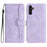 YX0030 For Samsung Galaxy S24 Leather Case Heart Shape Phone Cover - Purple - 1