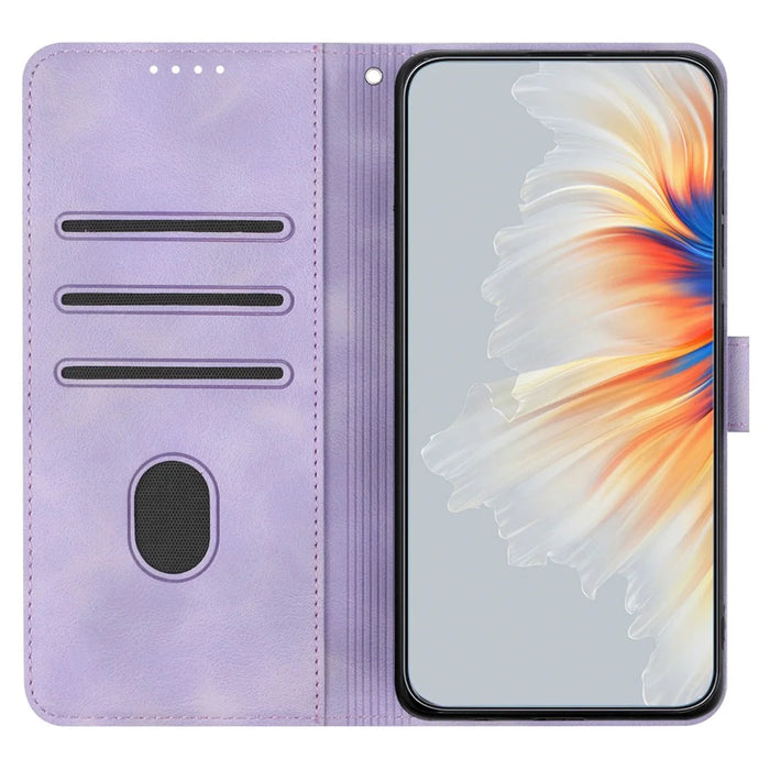 YX0030 For Samsung Galaxy S24 Leather Case Heart Shape Phone Cover - Purple - 2