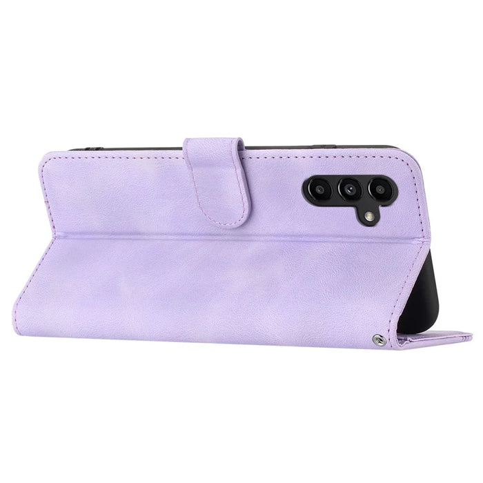 YX0030 For Samsung Galaxy S24 Leather Case Heart Shape Phone Cover - Purple - 3