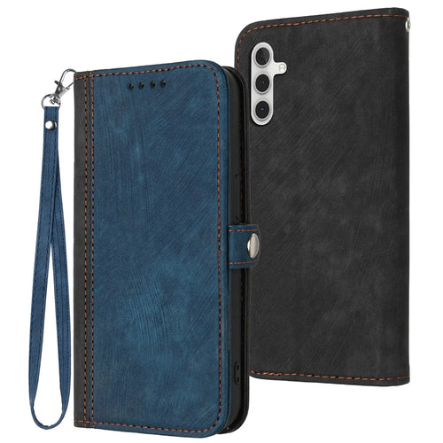 YX0020 For Samsung Galaxy S24 Wallet Case PU Leather Anti-scratch Phone Cover - Sapphire - 1