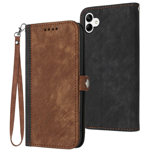 YX0020 For Samsung Galaxy A05 4G Case Drop-proof Phone Wallet Cover - Coffee - 1