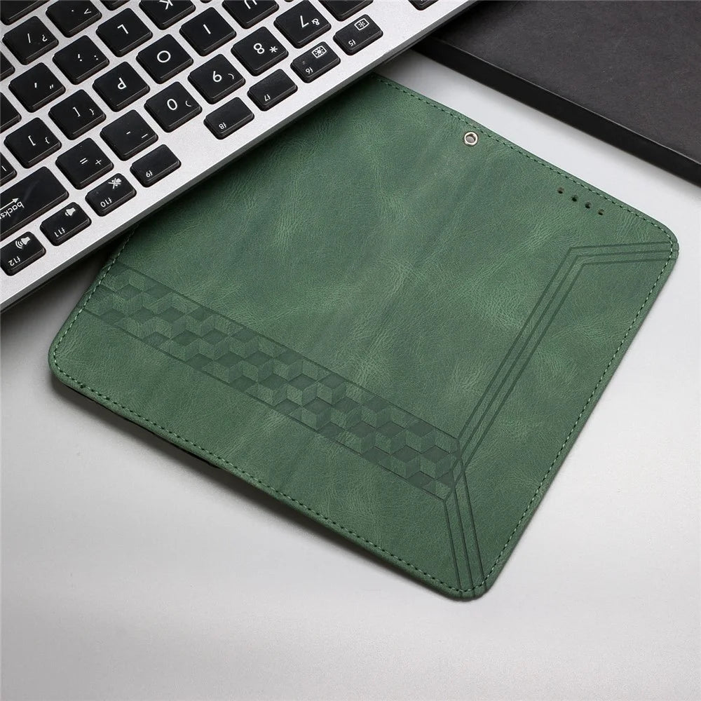 For Samsung Galaxy A05 4G Phone Case with Strap Imprint PU Leather Wallet Stand Cover - Blackish Green - 7